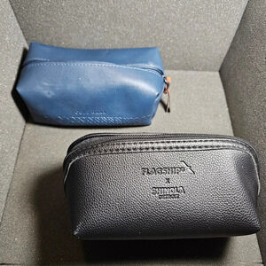 Lot Of 2 Toiletry Travel Bags Black Flagship × Shinola Detroit & Blue Cole Haan